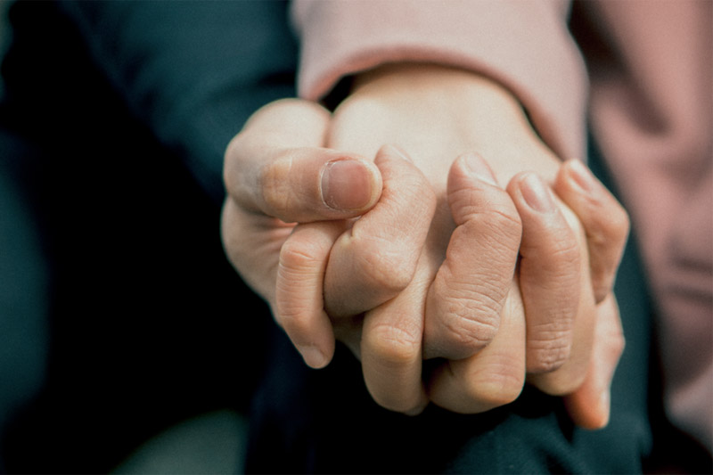holding hands